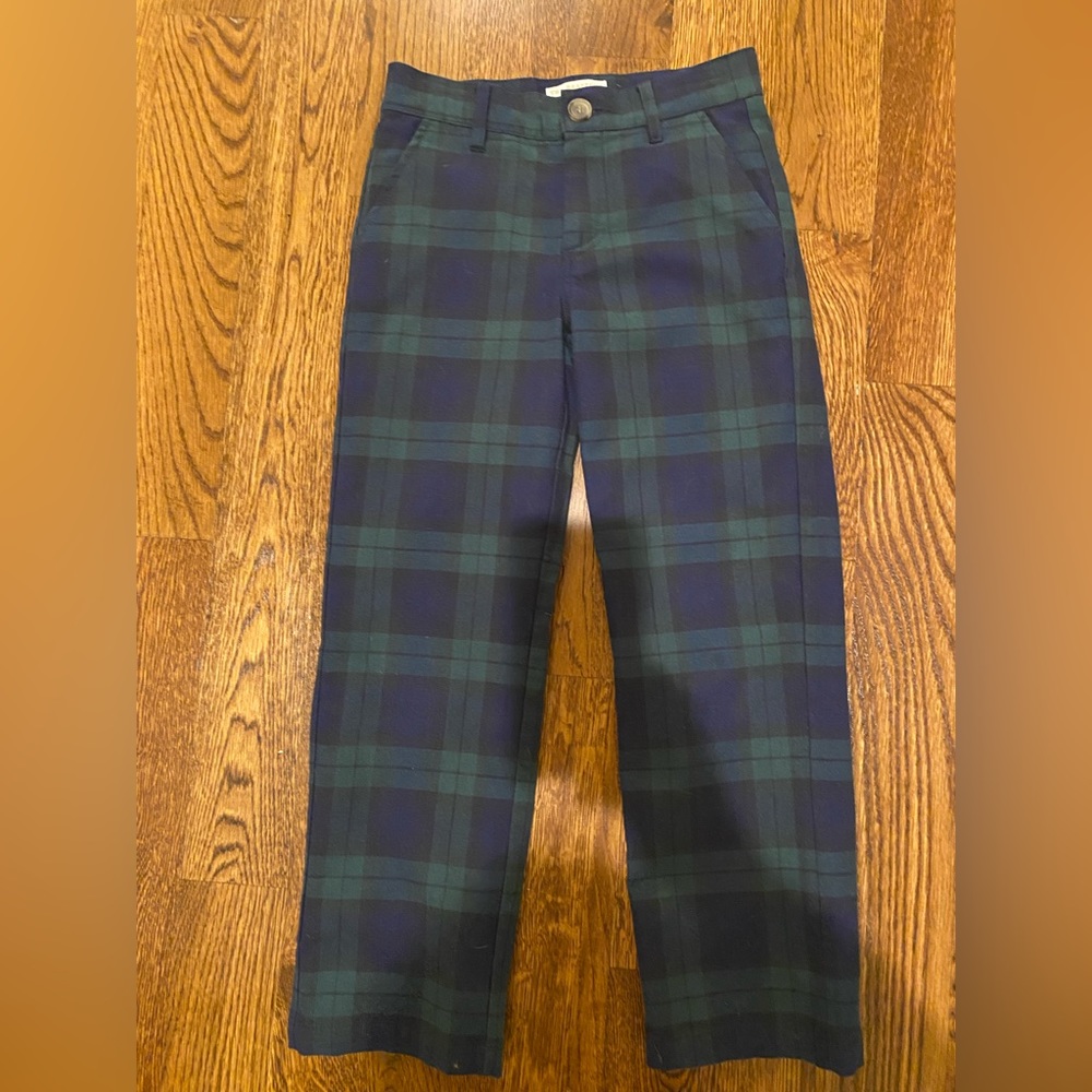 TBBC navy and hunter green tartan plaid pants size 7 boys